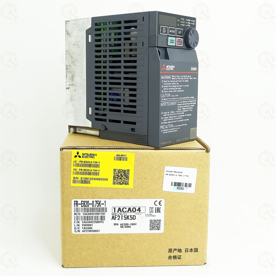 Inverter Mitsubishi FR-E820-0.75K-1 ,1HP 750W 3PH 200V **TH